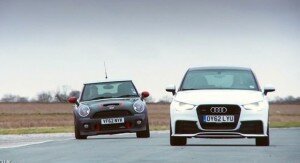 MINI JCW GP vs. Audi A1 Quattro vs Renault Megane R26.R vs Ford Focus RS500 [Video]