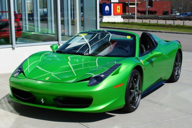 Green 2012 Ferrari 458 Spider Photos